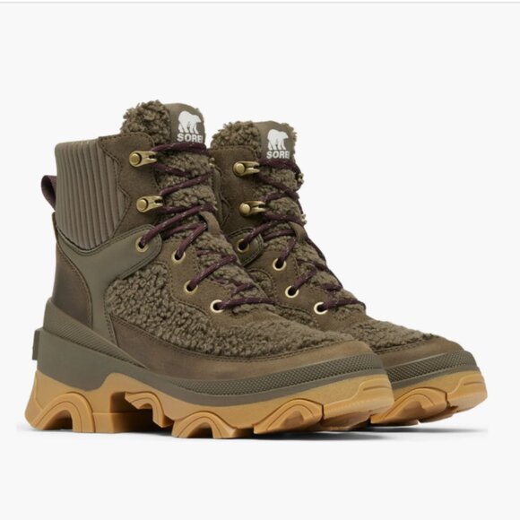 NEW SOREL Waterproof BrexCozy Boots Leather Booties   Major/Omega Taupe 259 8S4 - Picture 1 of 6
